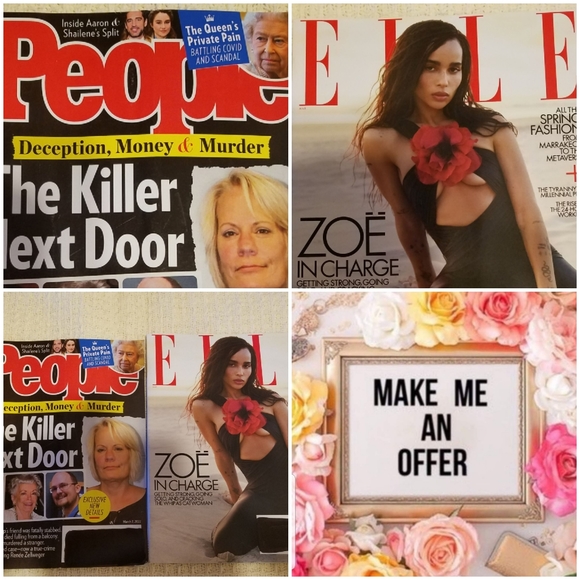 Other - Two magazines 1  People Magazine March 2022 issue1 Elle Magazine March 202